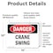 Signmission Crane Swing, 14 in W x Rectangle, Vinyl Decal OS-2PACK-DS-D-1014-L-1757 - alternate 2